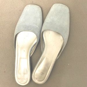 Coach light blue suede mules size 9.5